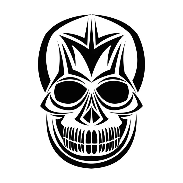 Kafatası yüz tasarım tattoo — Stok Vektör