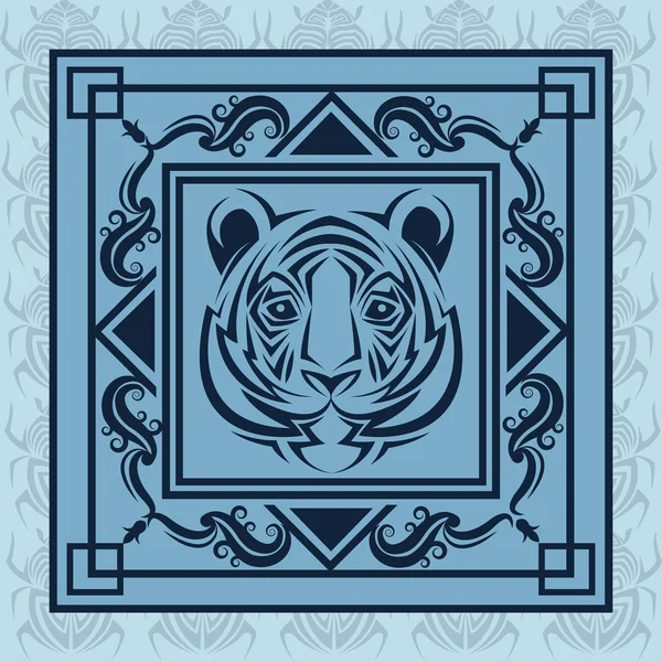 Tigre tatuaje animal diseño — Vector de stock