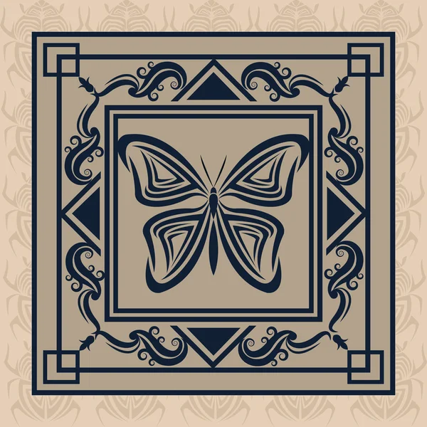 蝶のタトゥーの動物デザイン — ストックベクタ