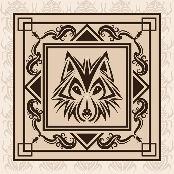 Lobo tatuaje animal diseño — Vector de stock