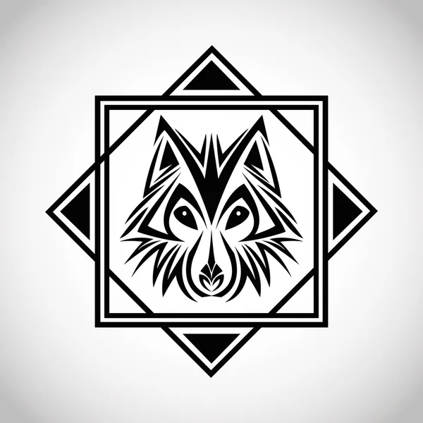Wolf tatuering djur design — Stock vektor