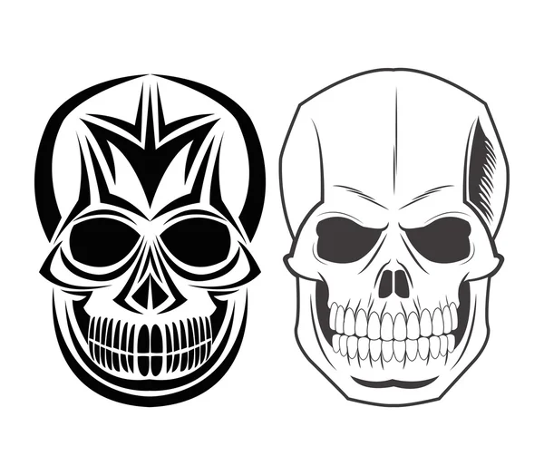 Design de rosto de tatuagem de crânio — Vetor de Stock