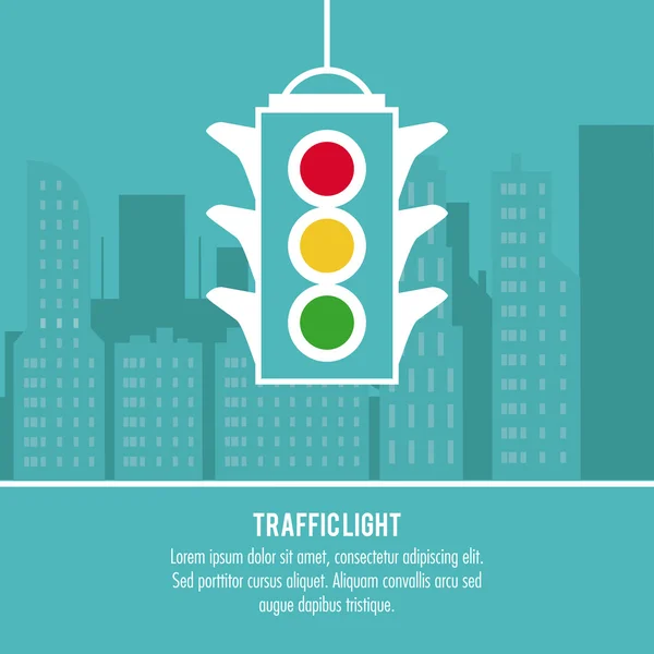 Semafor trafficlight znak design — Wektor stockowy