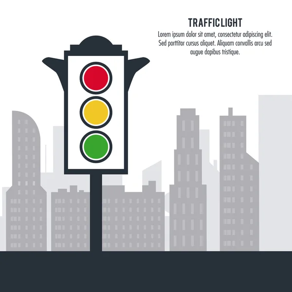 Semafor trafficlight znak design — Wektor stockowy