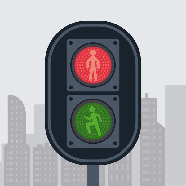 Semafor trafficlight znak design — Wektor stockowy