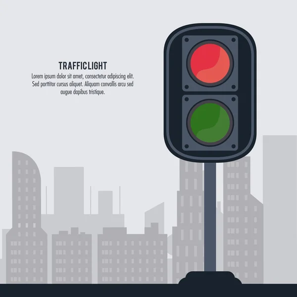 Semafor trafficlight znak design — Wektor stockowy