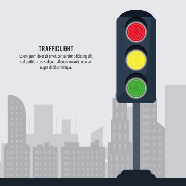 Semáforo tráfico signo diseño — Archivo Imágenes Vectoriales