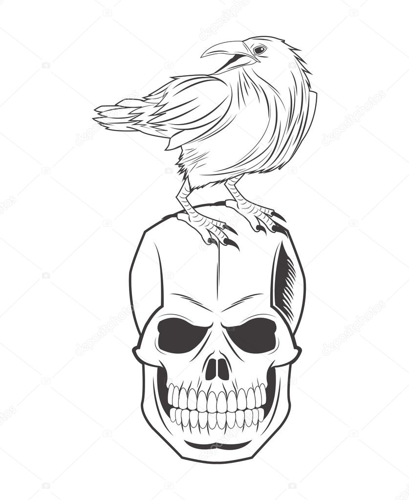 Totenkopf Adler Tattoo Gesicht Design Stock-Vektorbild von ©jemastock  120581052, image size:837x1023