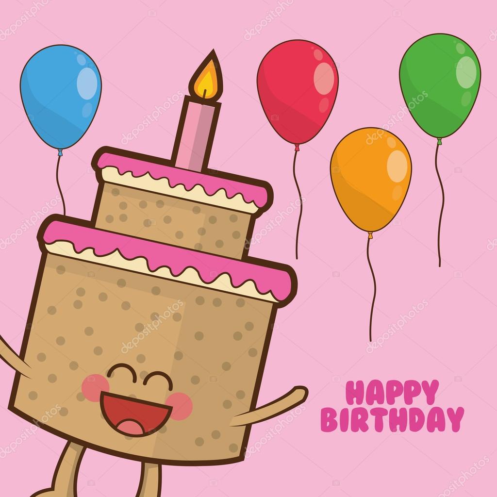 Pastel feliz cumpleaños diseño vector, gráfico vectorial © jemastock imagen  #120583388