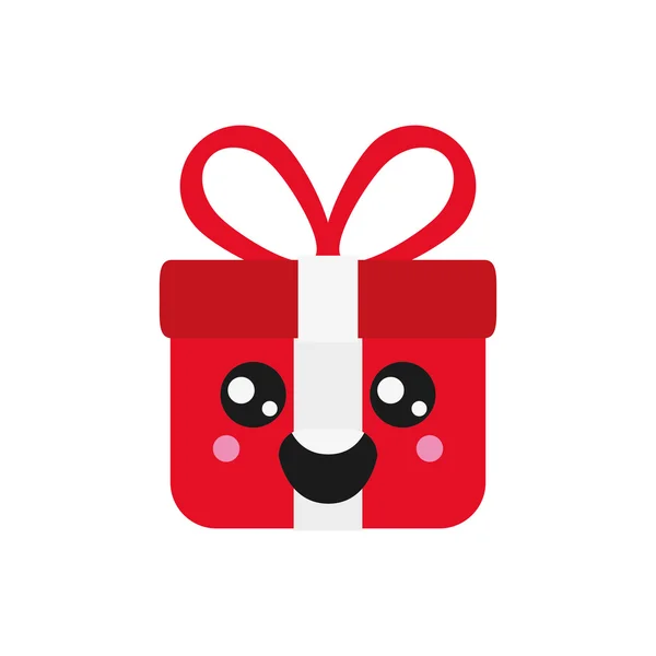 Kawaii gift box icon — Stock Vector