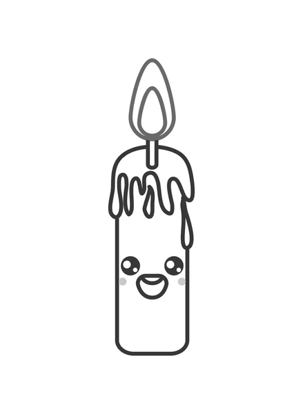 Icona della candela kawaii — Vettoriale Stock