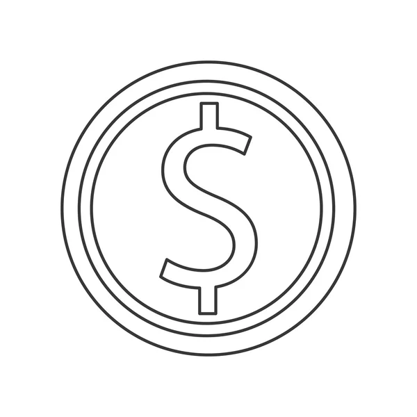 Долар монета ікона — стоковий вектор