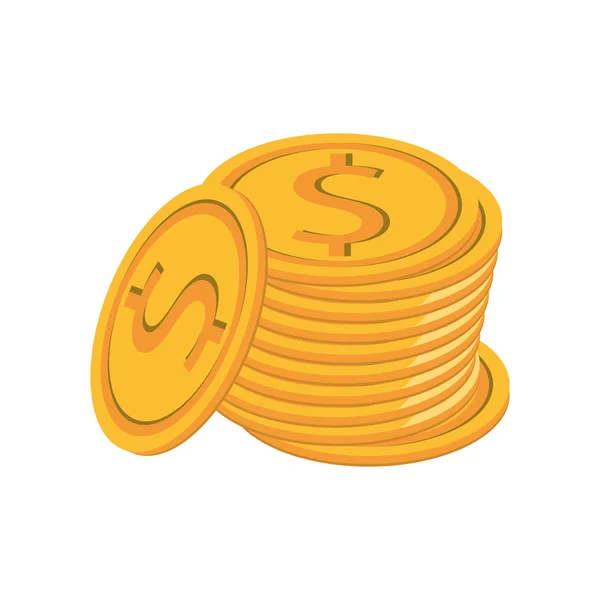 Dollar munt pictogram — Stockvector