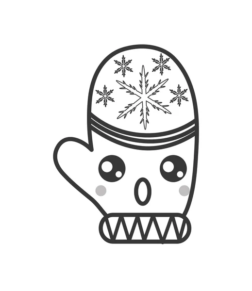 Το εικονίδιο Kawaii χειμερινά γάντια — Διανυσματικό Αρχείο