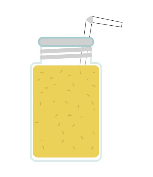 Juice glas dricksvatten halm design — Stock vektor
