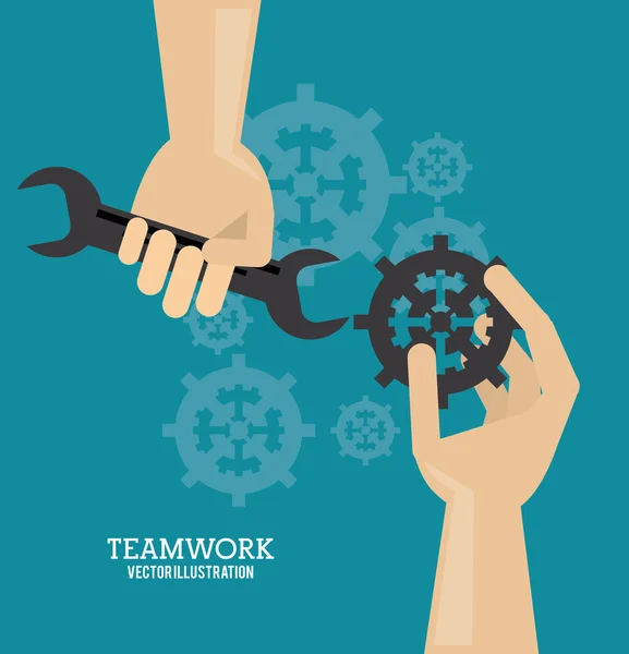 Teamwork unterstützt Design — Stockvektor