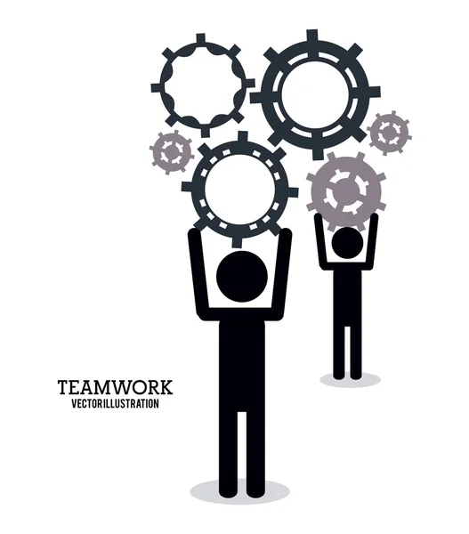 Teamwork unterstützt Design — Stockvektor