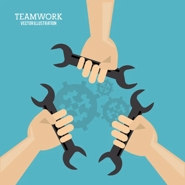 Teamwork ondersteuning ontwerp — Stockvector