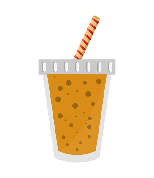 Vaso de jugo beber paja diseño — Vector de stock