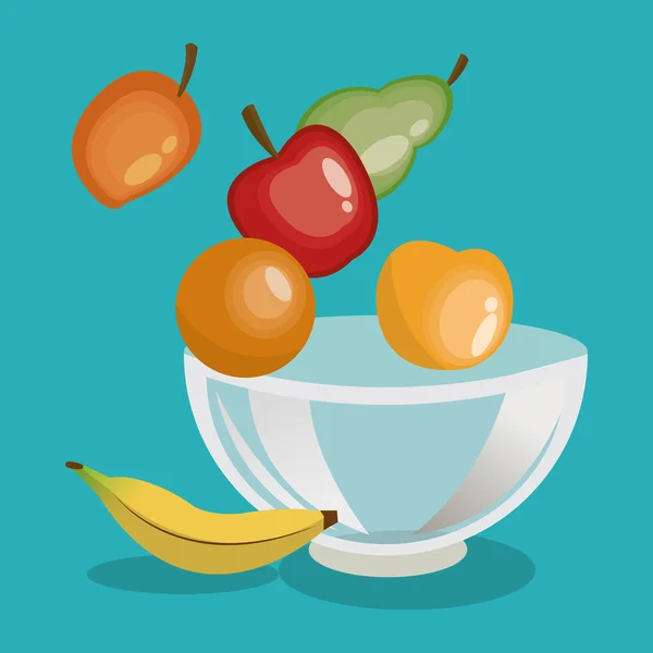 Φρούτα σχεδιασμό βιολογικών και υγιεινών τροφίμων — Διανυσματικό Αρχείο