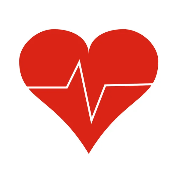 Hart cardiogram icoon — Stockvector