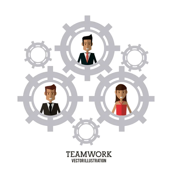 Avatar versnelling teamwerk ondersteunen ontwerp — Stockvector