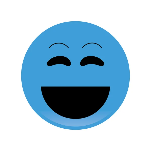 Laughing emoticon icon — Stock Vector