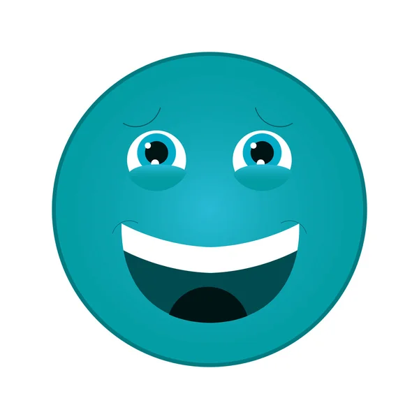 Laughing emoticon icon — Stock Vector