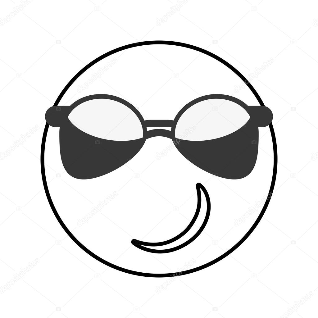 Sunglasses cool emoticon icon Stock Vector by ©jemastock 121208646