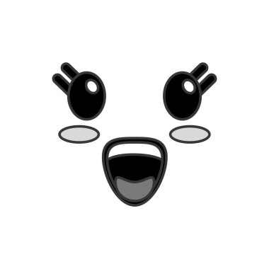 Kawaii mutlu yüz ifadesi simgesi