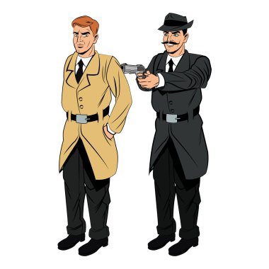 Dedektif ya da polis karikatür tasarım