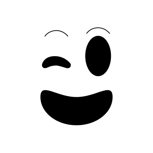 Happy wink emoticon icon — Stock Vector