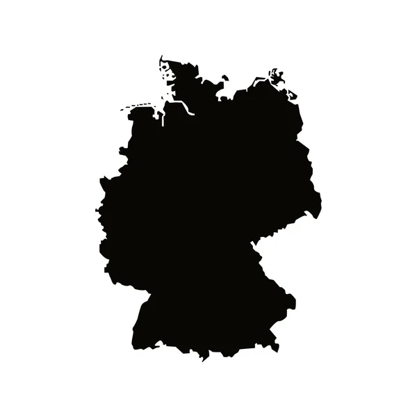 Duitsland Kaartpictogram silhouet — Stockvector