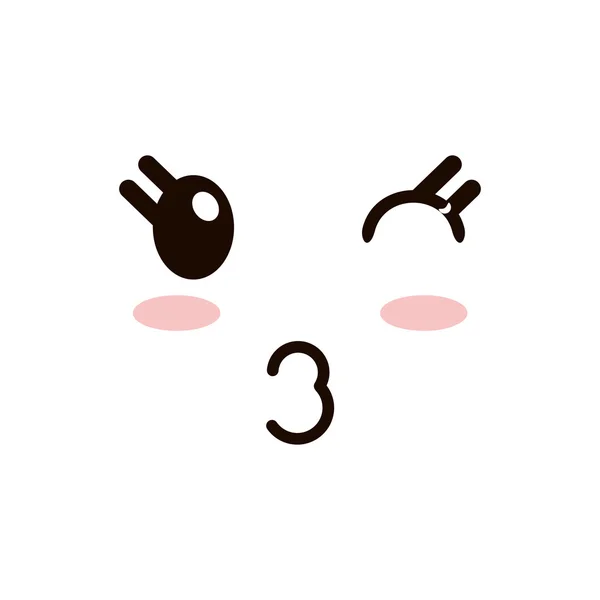 Icône d'expression faciale kawaii — Image vectorielle