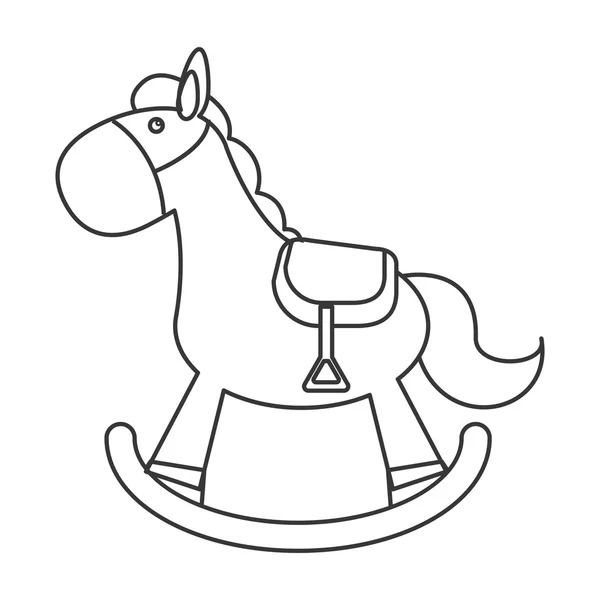 Madera mecedora caballo icono — Vector de stock