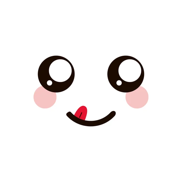 Kawaii šťastný výraz obličeje ikona — Stockový vektor