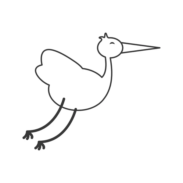 Icône cigogne volant — Image vectorielle