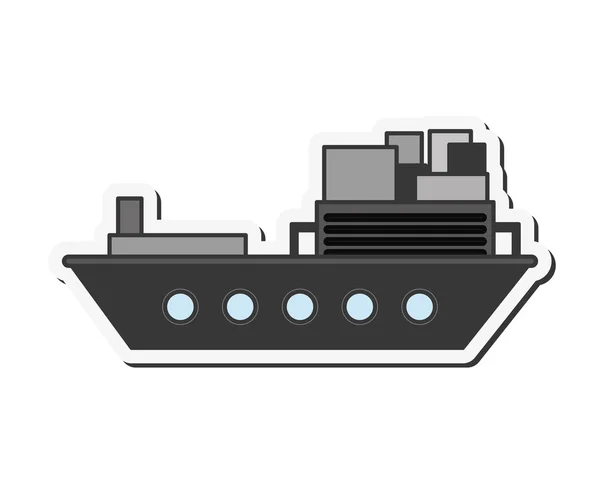 Ícone de navio de contêiner comerciante —  Vetores de Stock