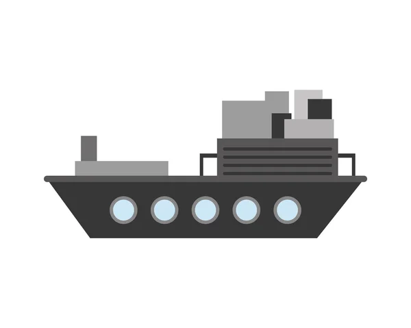 Köpman containerfartyg ikonen — Stock vektor