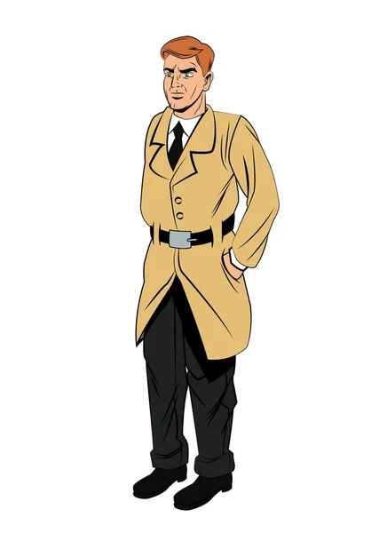 Detective homem desenho animado design — Vetor de Stock