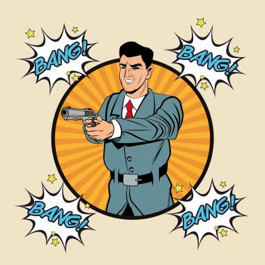 Dedektif ya da polis karikatür tasarım