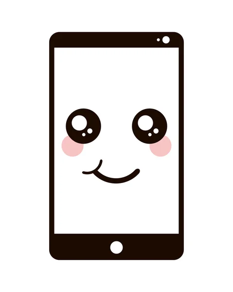 Ícone de celular kawaii — Vetor de Stock