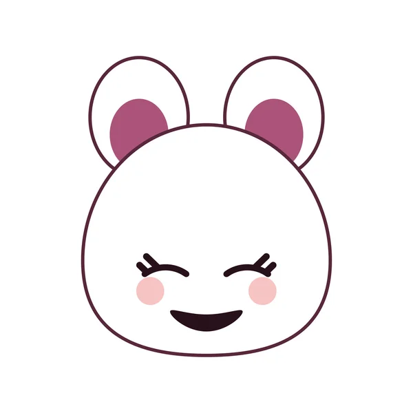 Kawaii orso emoticon icona — Vettoriale Stock