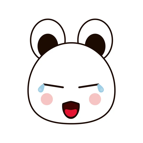 Kawaii oso emoticono icono — Vector de stock