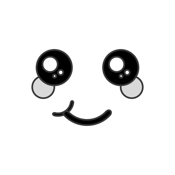 Kawaii feliz icono de expresión facial — Vector de stock