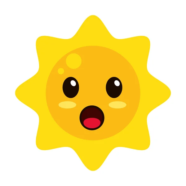 Icono del sol kawaii — Vector de stock