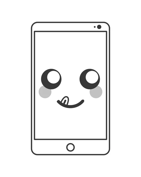 Ícone de celular kawaii — Vetor de Stock