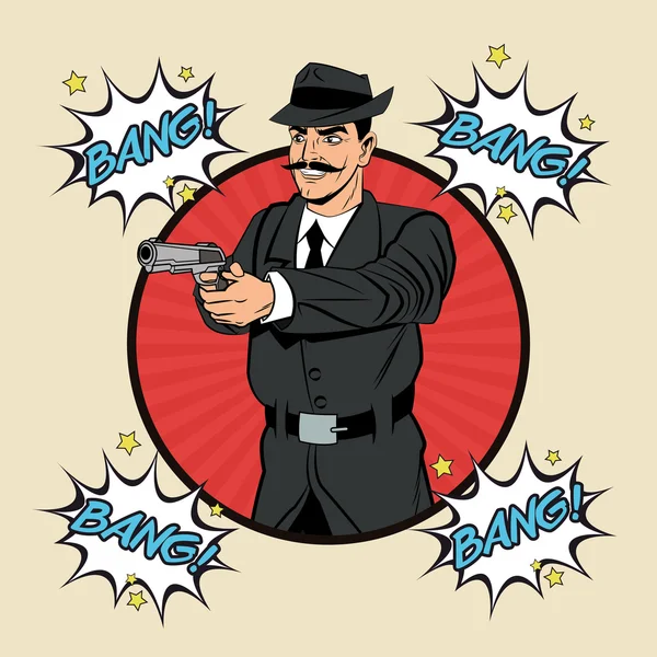 Detective ou policial desenho animado — Vetor de Stock