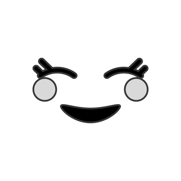 Kawaii feliz icono de expresión facial — Vector de stock