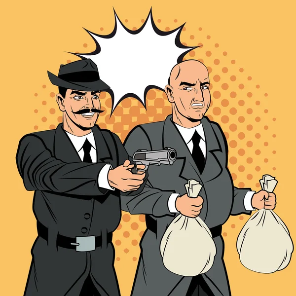 Detective and thief man cartoon design — Stock Vector